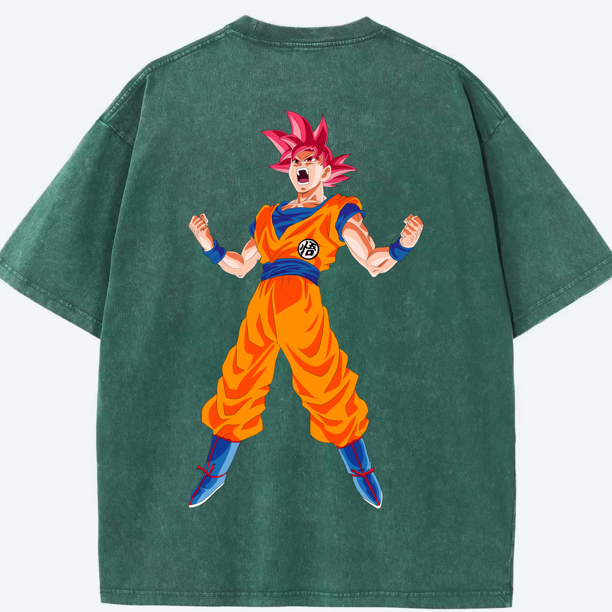 （画像用） ドラゴンボール 孫悟空（そん ごくう）Son Goku カカロット DRAGON BALL Kakarotto 綿100% ヴィンテージ風 半袖Tシャツ（背面プリント）